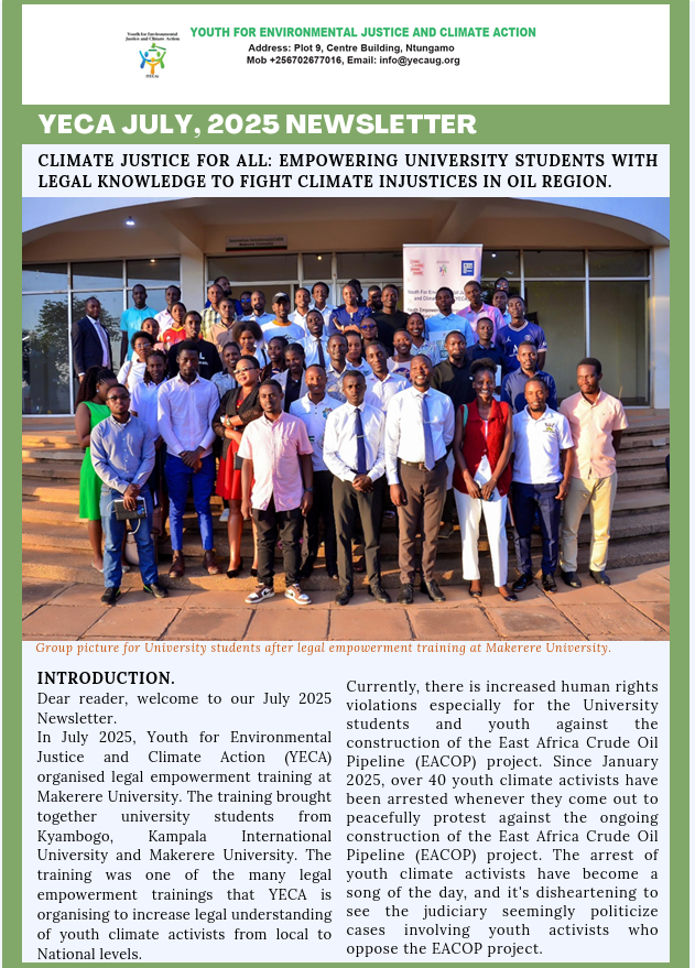 Climate Justice for All, Empowering University students with legal knowledge to fight climate injustices in the oil region of Uganda
